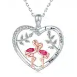 Collier couple flamant rose 4