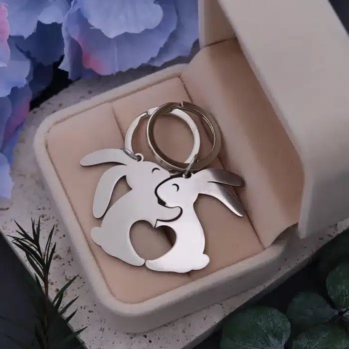 Porte clé couple lapin 2