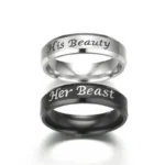 Bague couple la Belle et la Bête ajustable 4