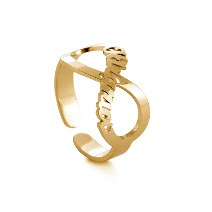Bague de couple infini prénom 5