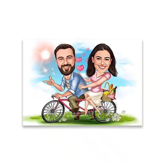 Cadre photo couple dessin humour 5