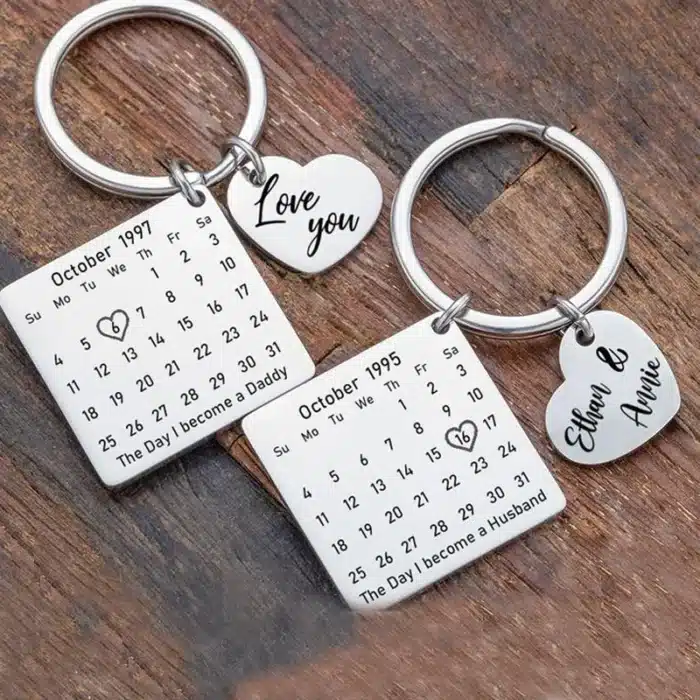 Porte clé calendrier couple 2