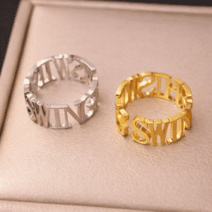 Bague avec prenom couple