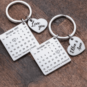 Porte clé calendrier couple