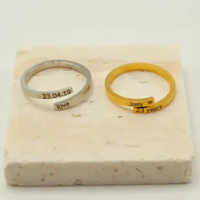 Bague couple personnalisée dates 2