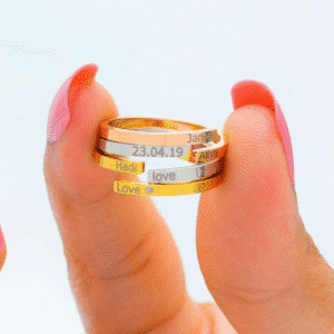 Bague couple personnalisée dates