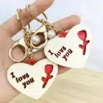 Porte clé couple bois 2