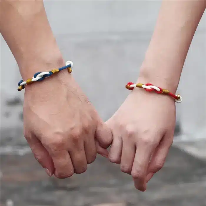 Bracelet cordon éternité couple 1