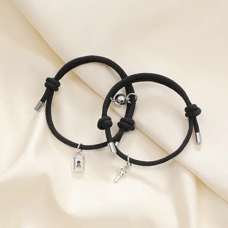 Bracelet couple clef serrure