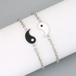 Bracelet argent couple yin yang