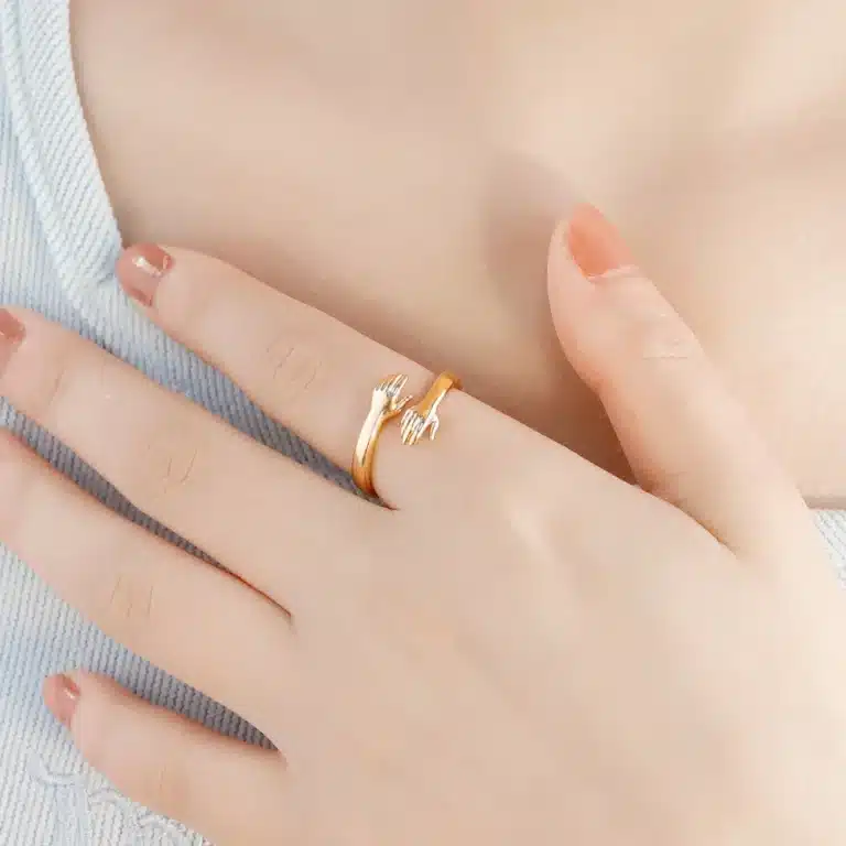 Bague couple main personnalisée 4