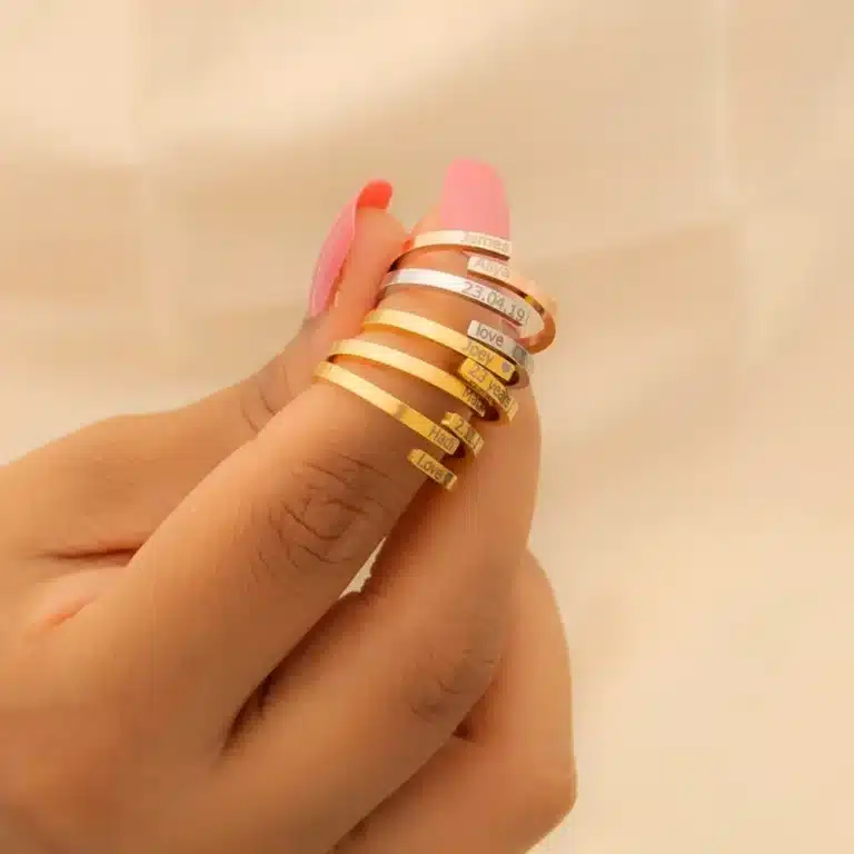 Bague couple personnalisée dates 4