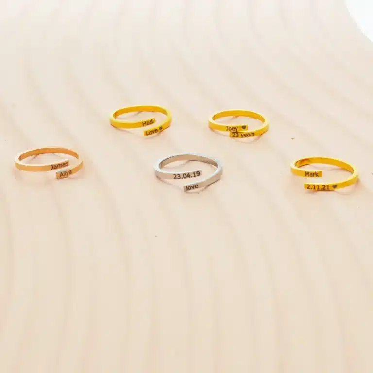 Bague couple personnalisée dates 3