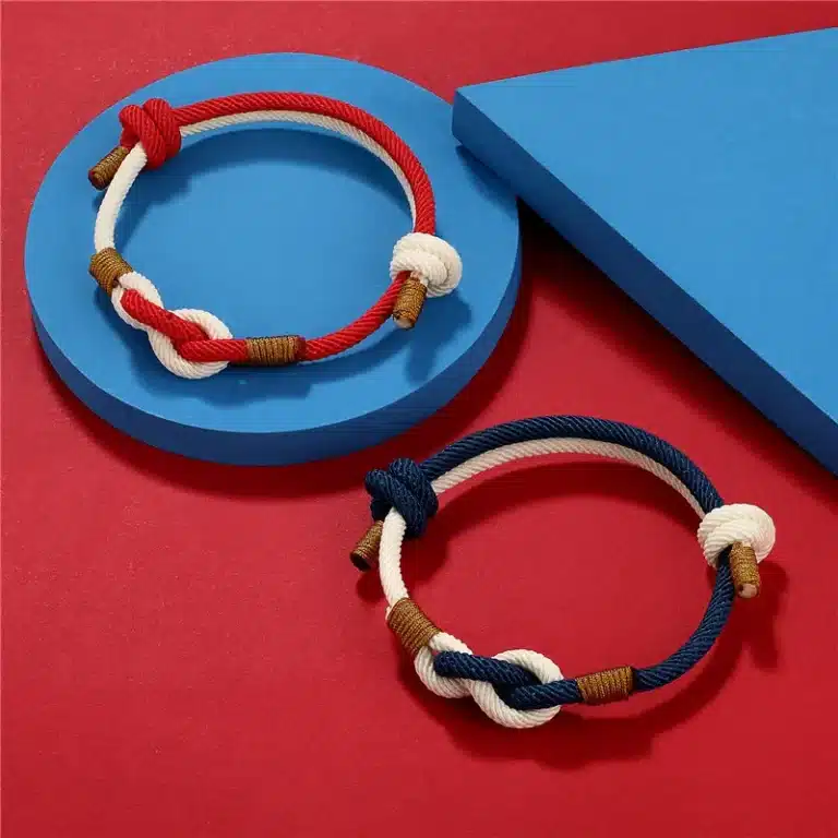 Bracelet cordon éternité couple 2