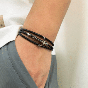 Bracelet ancre bateau couple homme