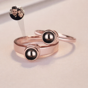 Bague couple photo projection