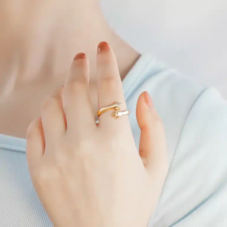 Bague couple main personnalisée 3