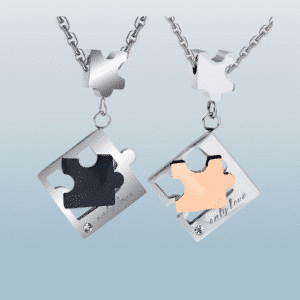 Collier couple longue distance puzzle