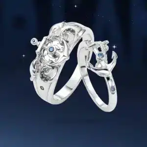 Bague ancre couple coeur 1