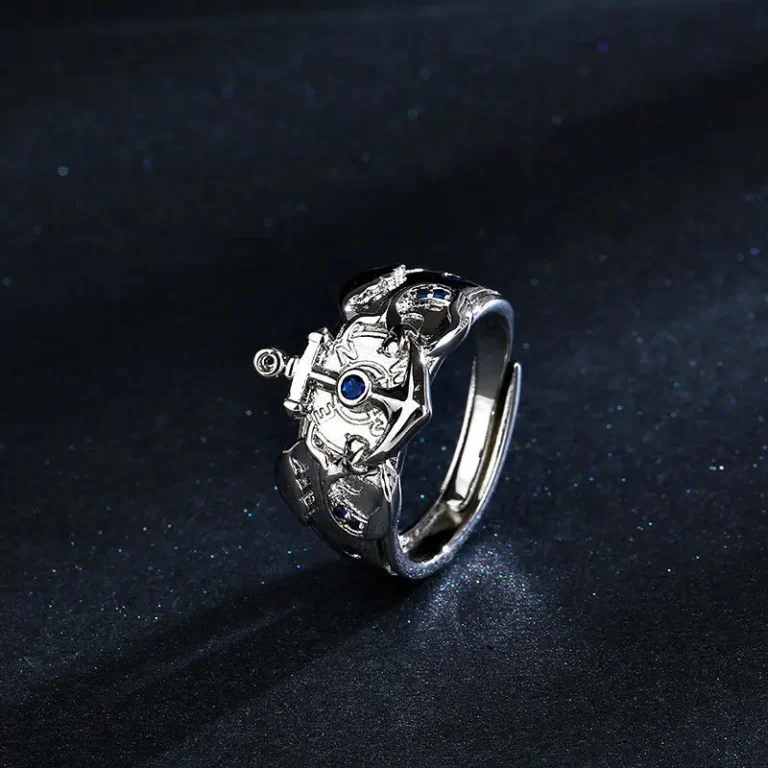 Bague ancre couple coeur 3