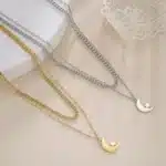 Collier couple longue distance symbole lune 5