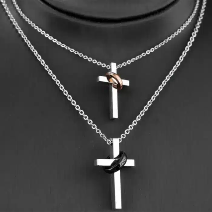 Collier couple croix 4
