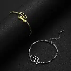 Bracelet couple coeur battant 3