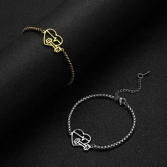Bracelet couple coeur battant 3
