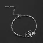 Bracelet couple coeur battant 2