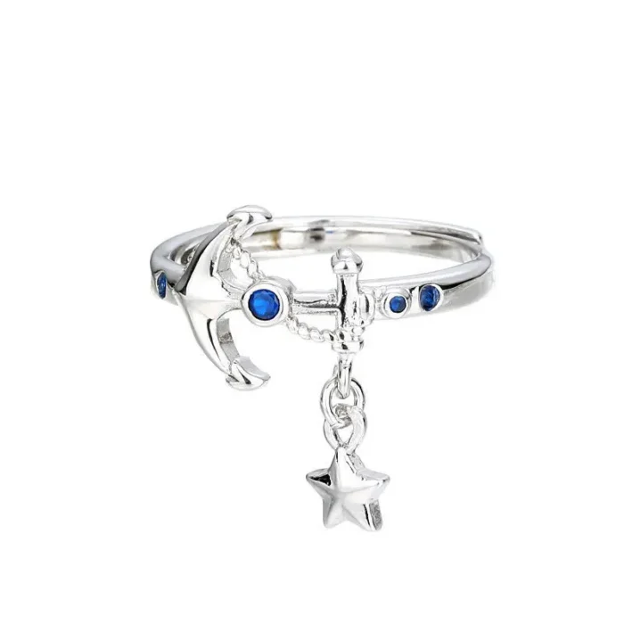 Bague ancre couple coeur 5