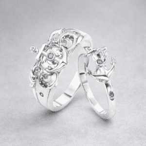 Bague ancre couple coeur