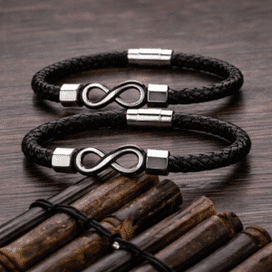 Bracelet couple cuir infini