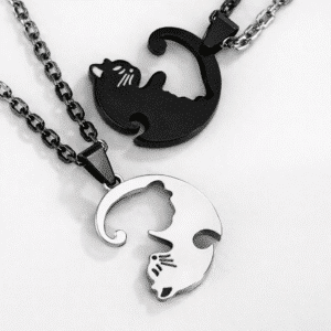Collier couple animaux chats