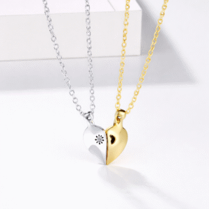 Collier couple longue distance lune