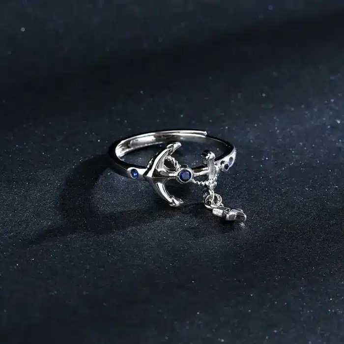 Bague ancre couple coeur 4