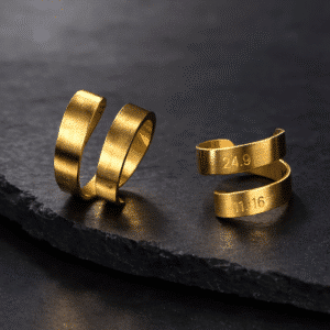 Bague couple personnalisée spirale