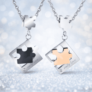 Collier couple longue distance puzzle