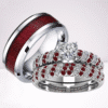 Bague couple rouge male femelle