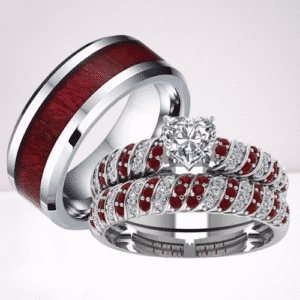 Bague couple rouge male femelle