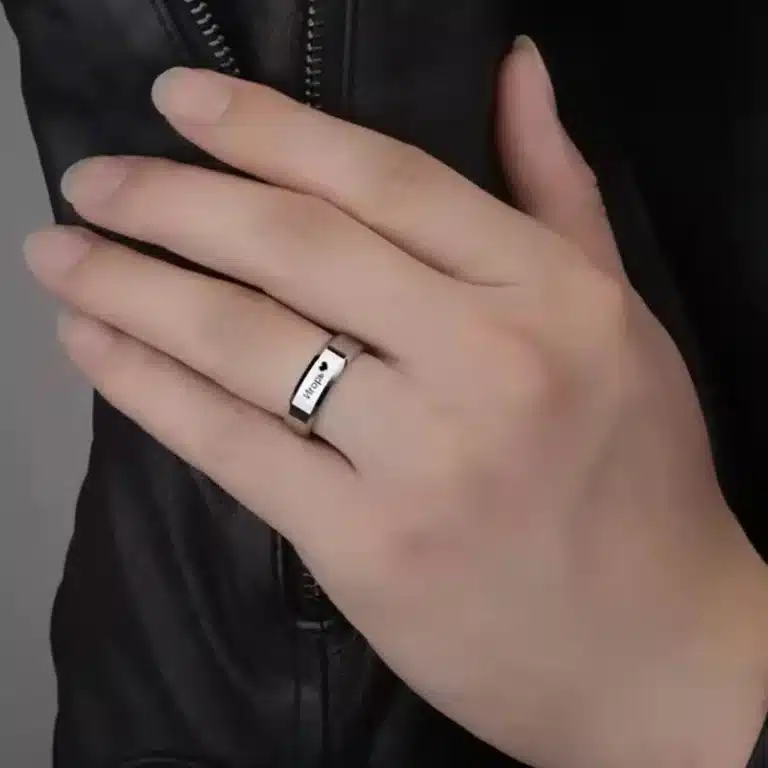 Bague couple personnalisée bicolore 5