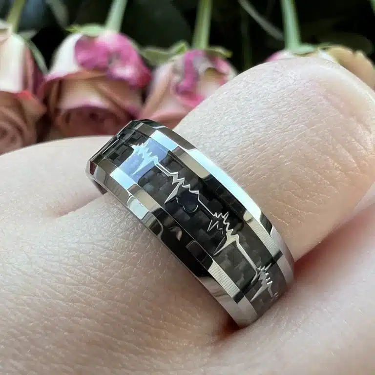 Bague couple cardiogramme 5