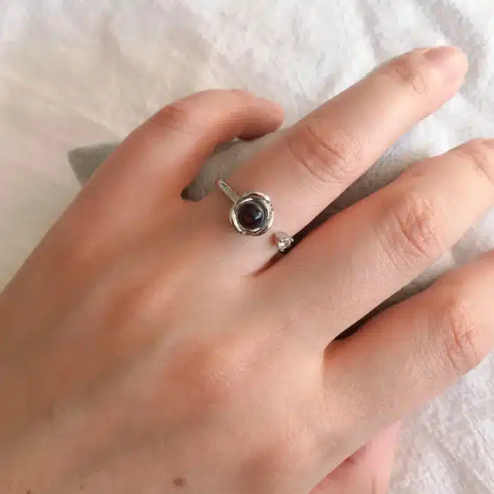 Bague couple photo projection femme 2