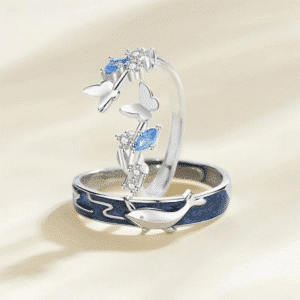 Bague de couple papillon