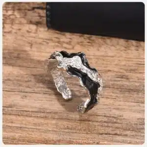 Bague couple noir et blanc 9