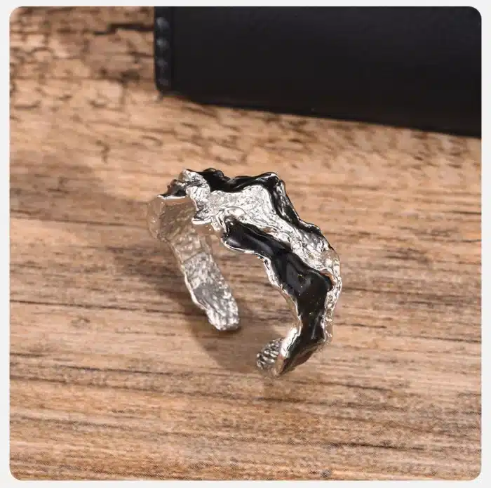 Bague couple noir et blanc 9