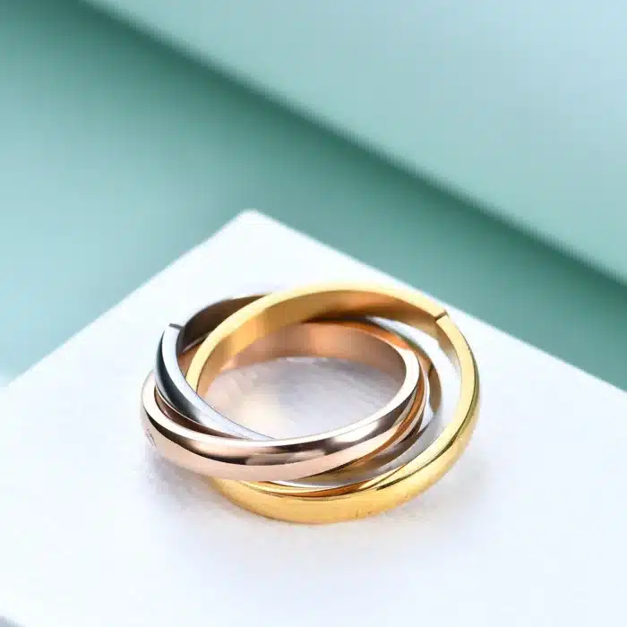 Bague couple 3 anneaux 2