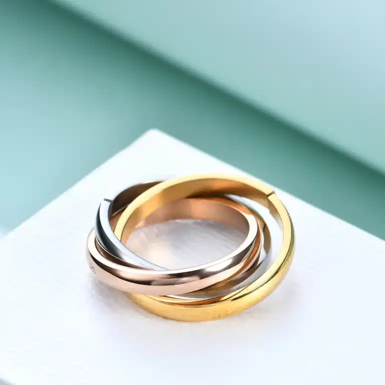 Bague couple 3 anneaux 2