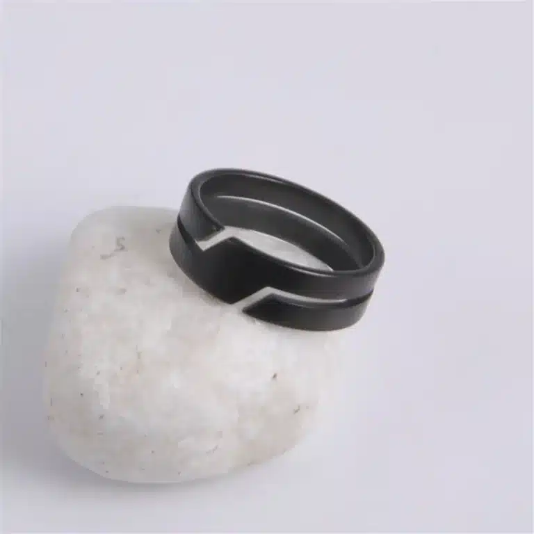 Bagues couple acier noir 3