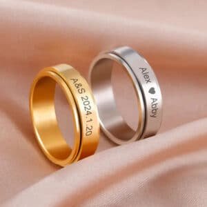 Bague de couple anneaux à graver