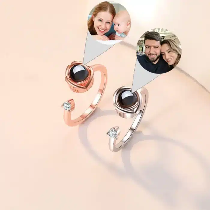 Bague couple photo projection femme 6